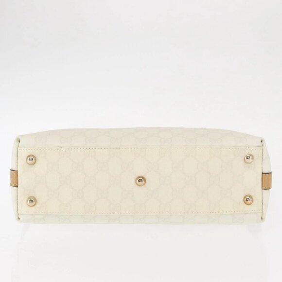 GUCCI GG Supreme Hand Bag PVC Leather Outlet White Gold 264210 Auth 159960 - Picture 10 of 16
